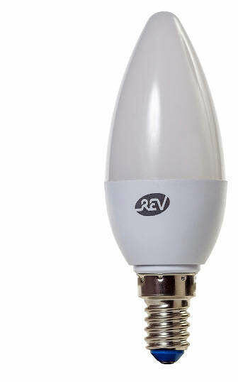 Лампа светодиодная E14 2700K теплый свет, свеча, 7 Вт ТМ REV (РЕВ)