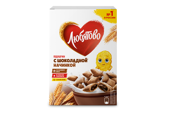 Готовый завтрак Любятово Подушечки с шоколадной начинкой