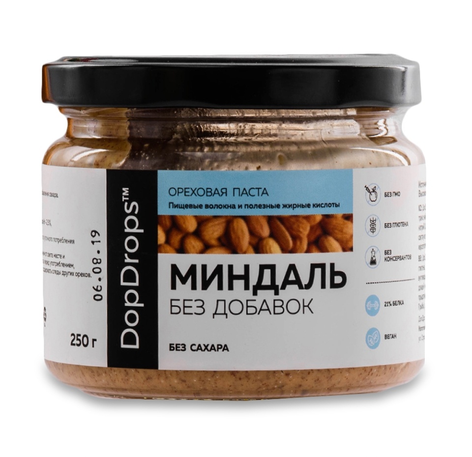 

Паста миндальная DopDrops (без сахара) 250 г, Россия