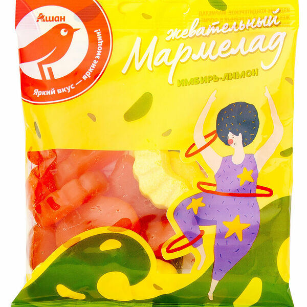 Мармелад жевательный АШАН Красная птица имбирь-лимон