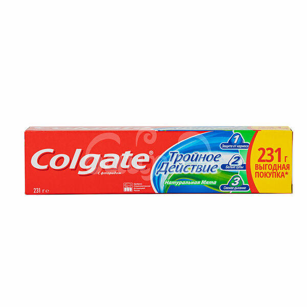 Зубная паста Colgate 219гр/150мл Тройное действие Натуральная мята