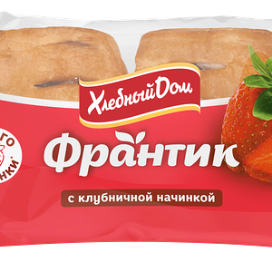 Булочка Хлебный дом Франтик с клубничной начинкой 2шт x 50г