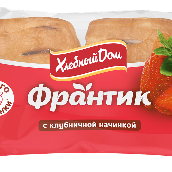 Булочка Хлебный дом Франтик с клубничной начинкой 2шт x 50г