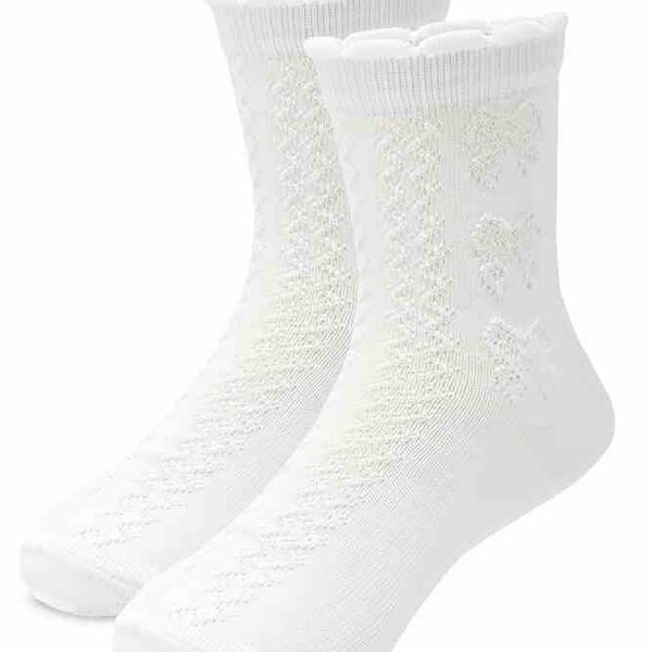 Носки детские Lav с ажурным узором Бантики цвет: белый, 16-18 р-р