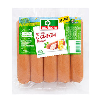 Сосиски Велком с сыром 450г