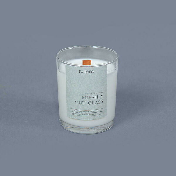 Подарочный набор Свеча с деревянным фитилем Freshly cut grass