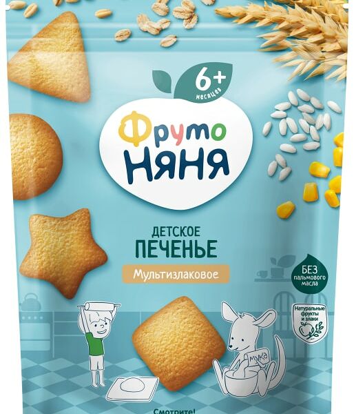Печенье Мультизлаковое ФрутоНяня детское с 6 месяцев 120 г