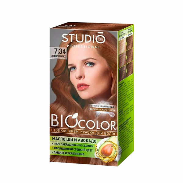 Краска для волос Studio Biocolor т.7.34 Лесной орех 115 мл