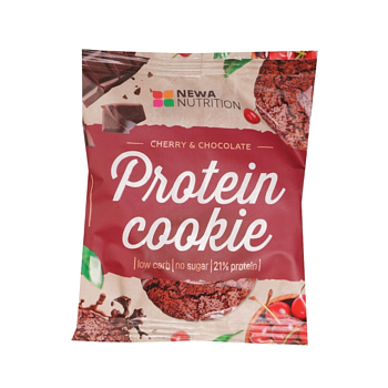 

Печенье без сахара Newa Nutrition с высоким содержанием белка Шоколад-Вишня 40г Россия