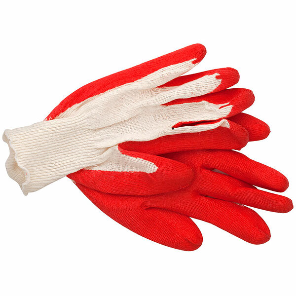 Перчатки хозяйственные Империал-трейд хлопчатобумажные с одинарным латексным покрытием