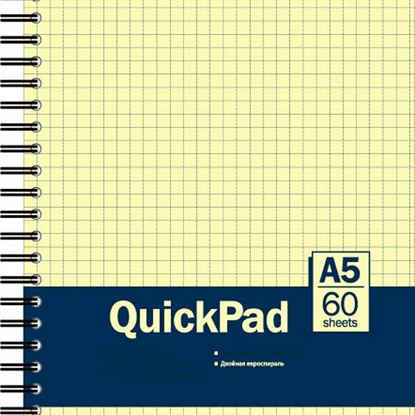 Бизнес-тетрадь 60л,кл,А5,Yellow Pad,спираль,тон.блок 70г/м