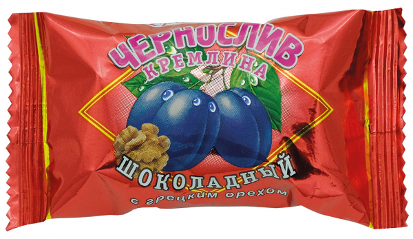 Конфеты Кремлина Чернослив с грецким орехом в шоколаде вес