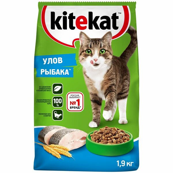 Kitekat сухой корм для кошек Рыба