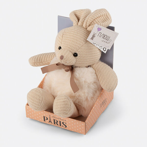 Зайка вязанный беж. (38 см)