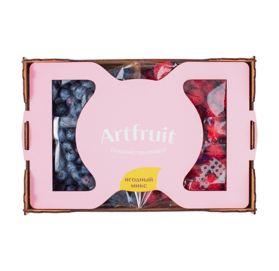 

Ягодный микс малина-голубика в ящике