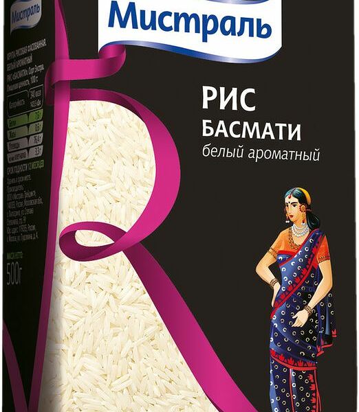 Рис Мистраль Басмати белый ароматный, 500г