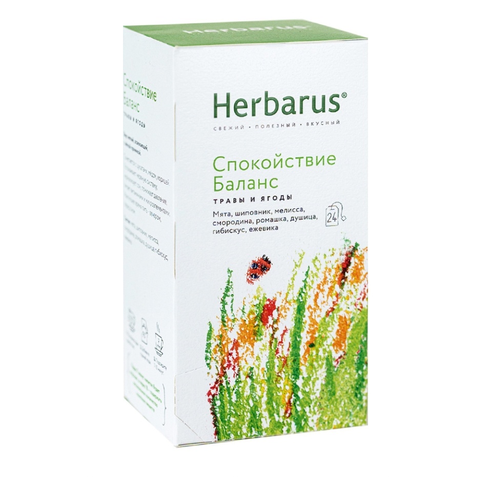

Чай травяной Herbarus Спокойствие-баланс в пакетиках 24 шт. 43.2 г