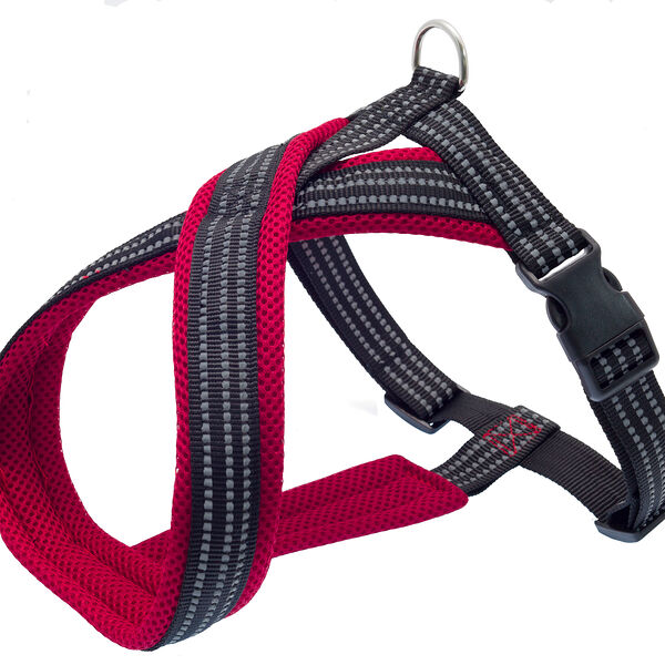 Каскад шлейка нейлоновая Х-образная с мягкой подкладкой 26 см., Красный