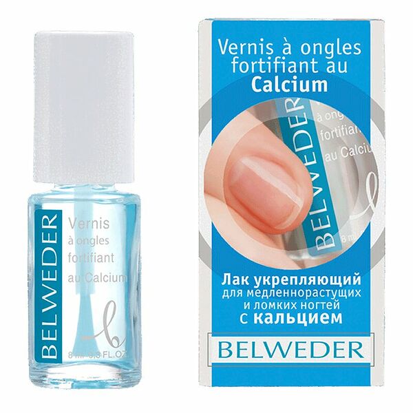 Лак для ногтей Belweder 8 мл для медленно растущих и ломких ногтей с кальцием