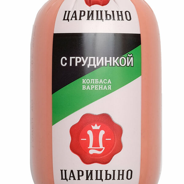 Колбаса ЦАРИЦЫНО из мяса курицы с грудинкой вареная охлажденный продукт