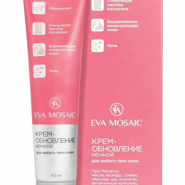 Ночной крем для лица Eva Mosaic обновление для любого типа кожи, 40 мл