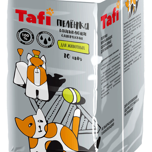 Пеленки для животных Tafi 60х40 см, 10 шт