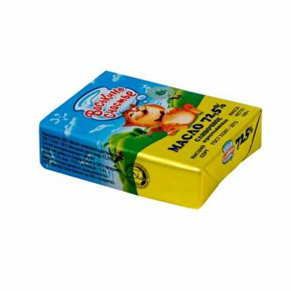 Масло сливочное Васькино Счастье Крестьянское 72.5%, 180г