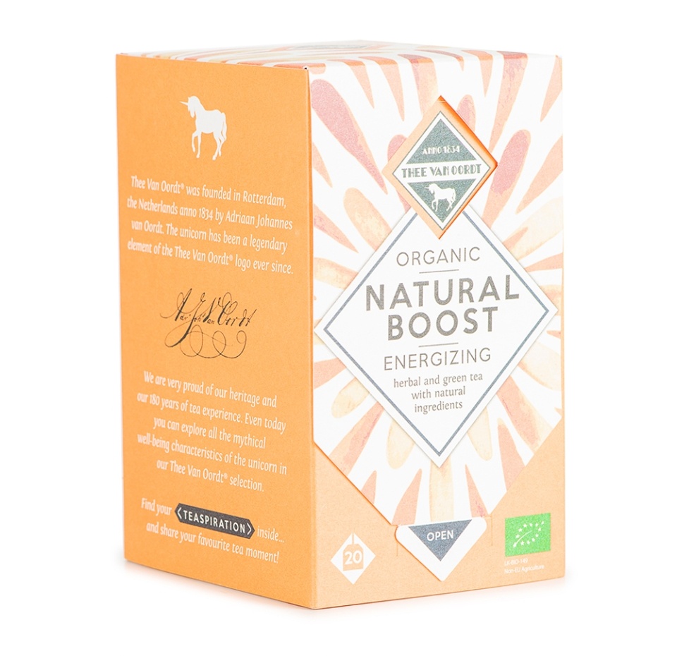 

Чай зеленый с травами Thee Van Oordt «Natural Boost» 20 х 1.5 г, Шри-Ланка