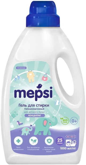 

Гель для стирки гипоаллергенный для детского белья Mepsi 1 л