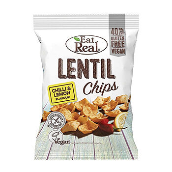 Чипсы из чечевицы Eat Real с чили и лимоном (без глютена, веган) 40г, Великобритания