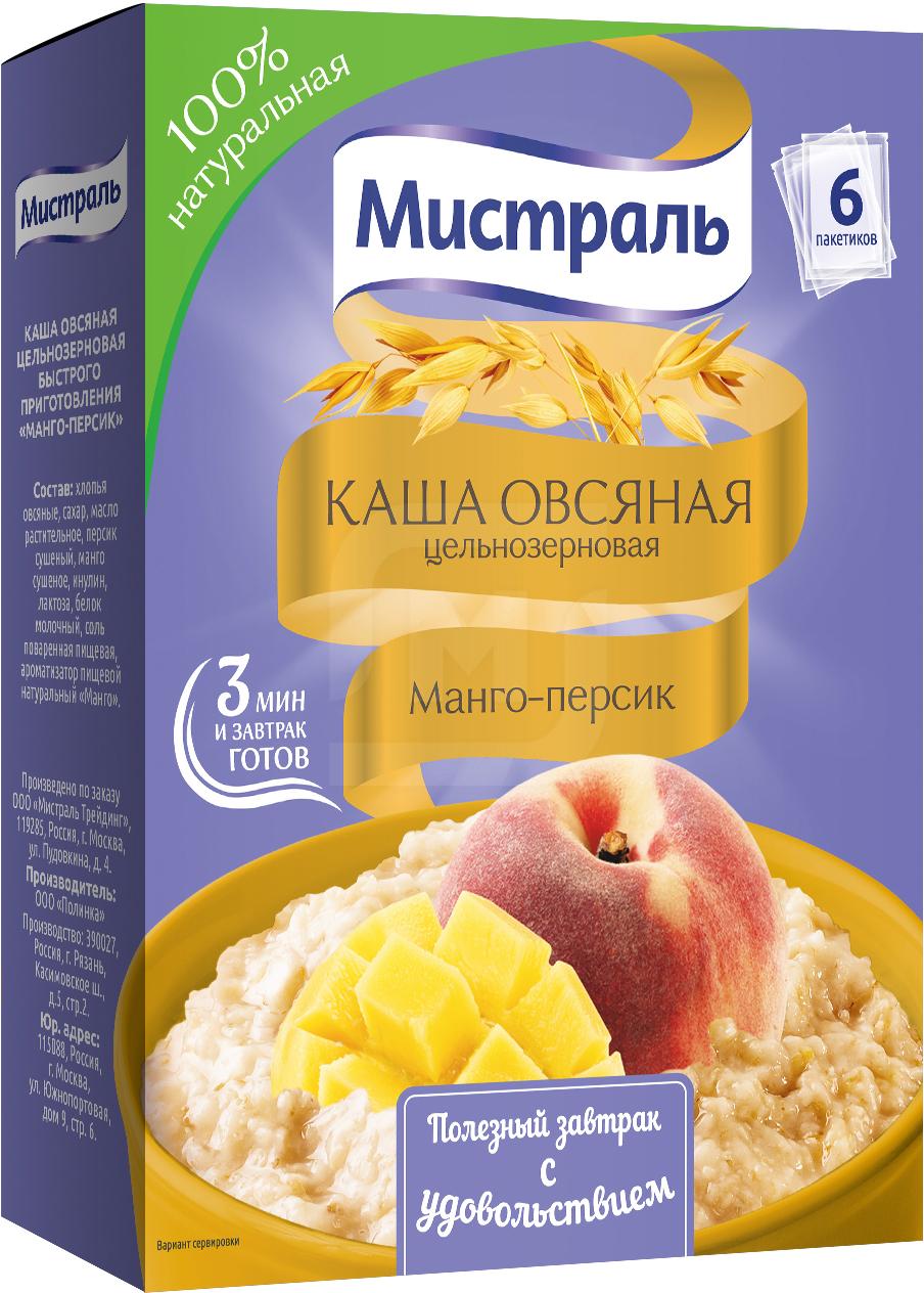

Каша овсяная Мистраль манго-персик