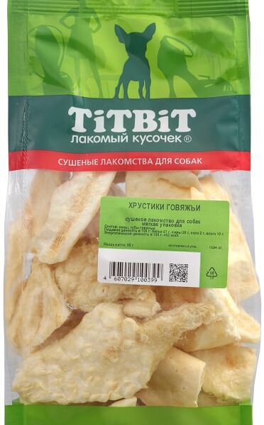 Лакомство для собак TiTBiT Хрустики говяжьи 65г
