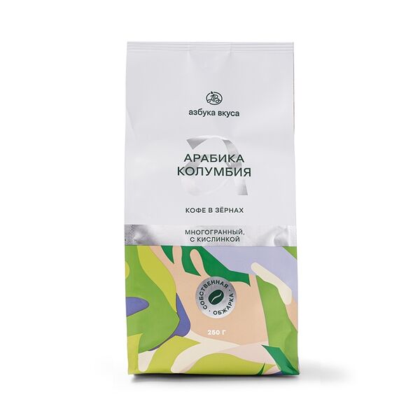 Кофе в зёрнах «Арабика. Колумбия», «Азбука вкуса», 250 г, Россия
