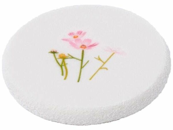 Спонж для нанесения макияжа и очищения лица Kaizer латексный с рисунком белый, 45 мм