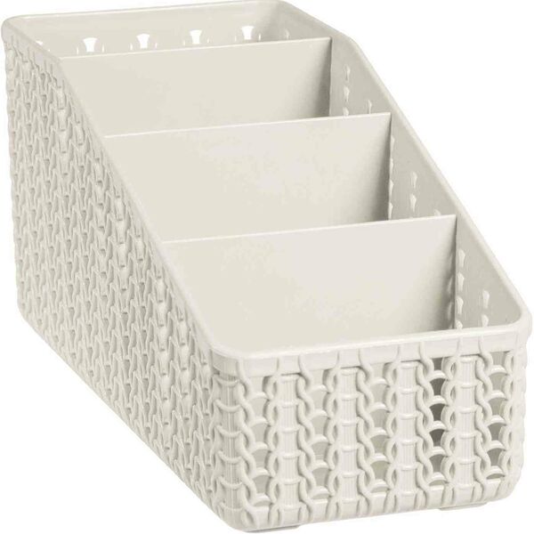 Органайзер Вязание Idea 4 секции цвет: белый ротанг 95×200×100 мм
