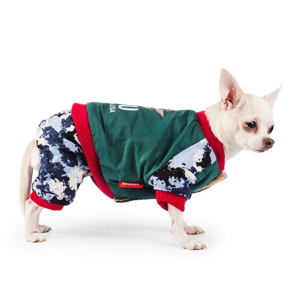 Комбинезон для собак S зеленый (унисекс)