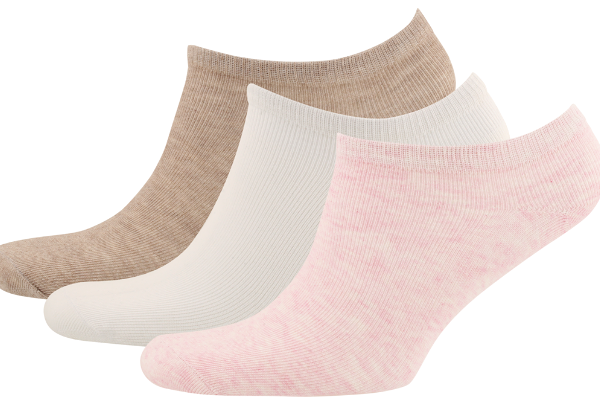 Носки женские INWIN р. 25 (38–40), низкая посадка, цвет белый, бежевый меланж, розовый меланж, 3 пары