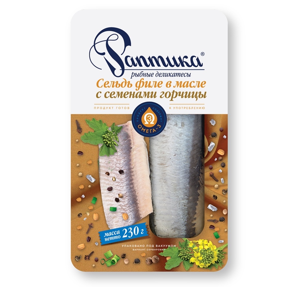 

Сельдь филе Раптика в масле с семенами горчицы 230 г
