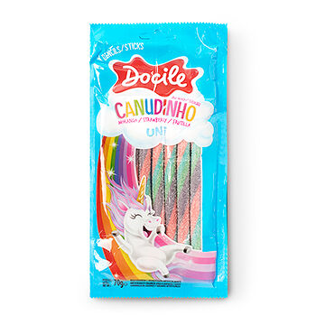 Жевательный мармелад Docile STRAWBERRY COLORED PENCIL UNI Цвтные карандаши единорог, Бразилия