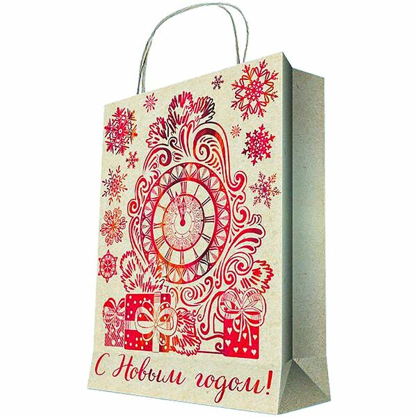 Пакет из крафт-бумаги для сувениров, 17.8х22.9х9.8см