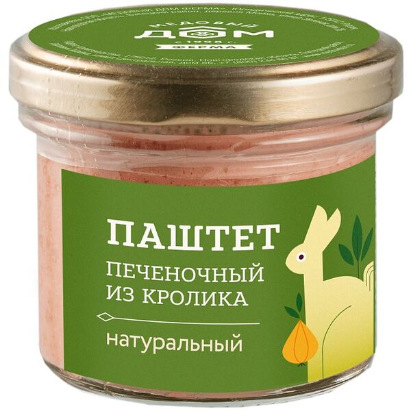 Паштет Медовый дом ферма Печеночный из кролика натуральный 100г