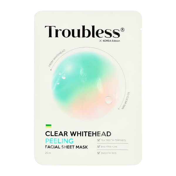 Маска для лица Troubless с экстрактом чайного дерева и комплексом кислот отшелушивающая 25 мл