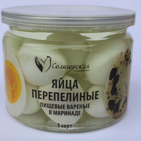 Яйца перепелиные пищ. вар.в маринаде 1с вес.150гр. Солигорская ПФ