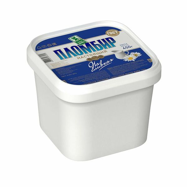 Мороженое пломбир Белая долина, на сливках, ГОСТ