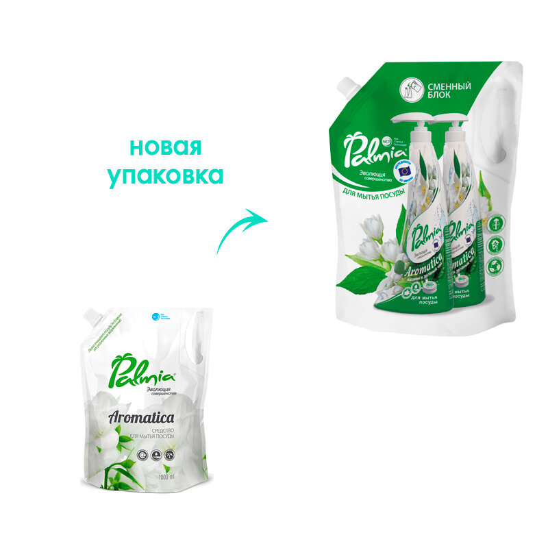 

Средство для мытья посуды Palmia Aromatica Зеленый чай и жасмин 1 л