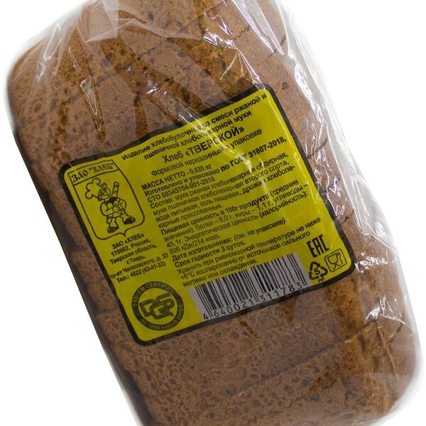 Хлеб Хлеб Тверской нарезка 620г