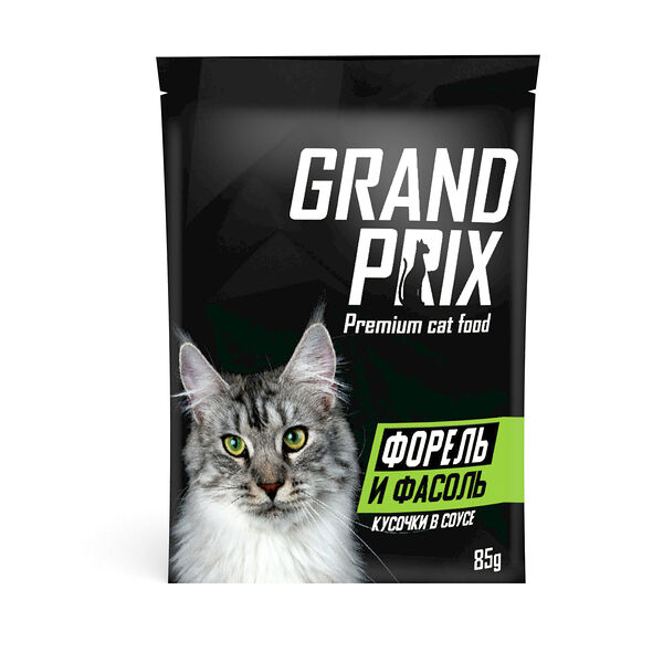 Корм для кошек Grand Prix Форель и фасоль в соусе