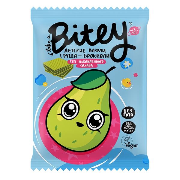 Вафли Bitey Груша-Брокколи без добавленного сахара