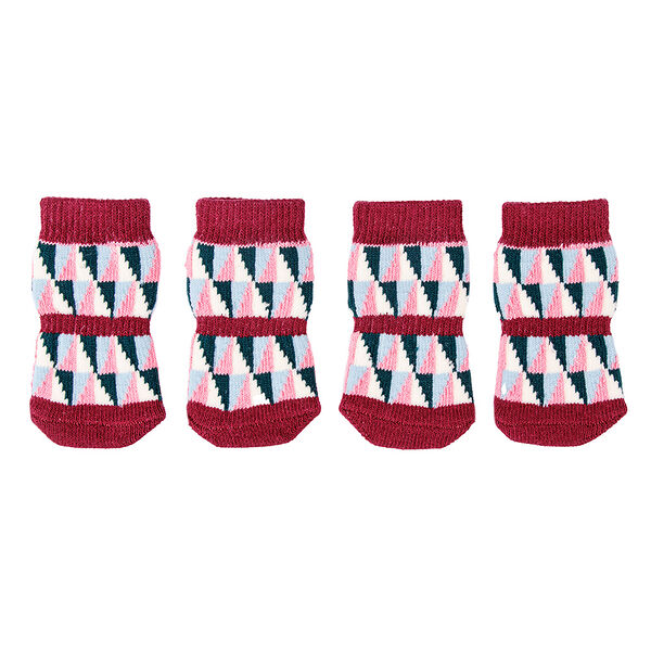 Носки для собак с узором M бордовый (унисекс)