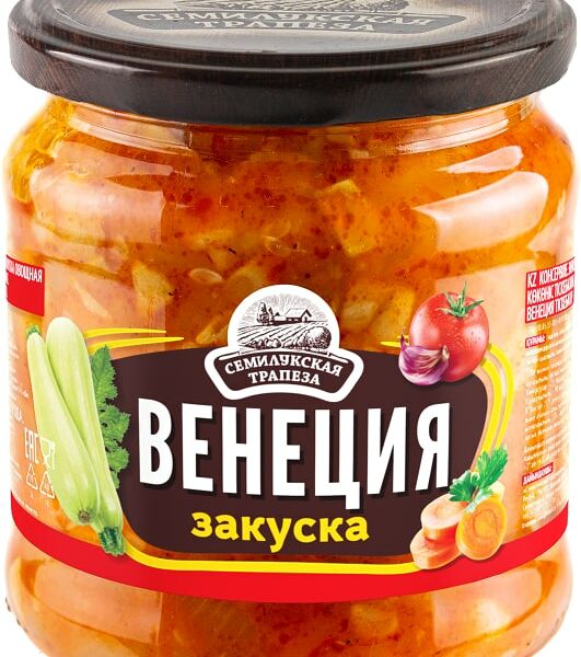 ЗакускаСемилукская Трапеза Овощная Венеция 460г